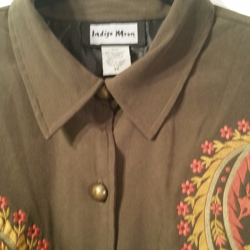 ****SOLD****Indigo Moon Brown W Rose Coat - Picture 5 of 8